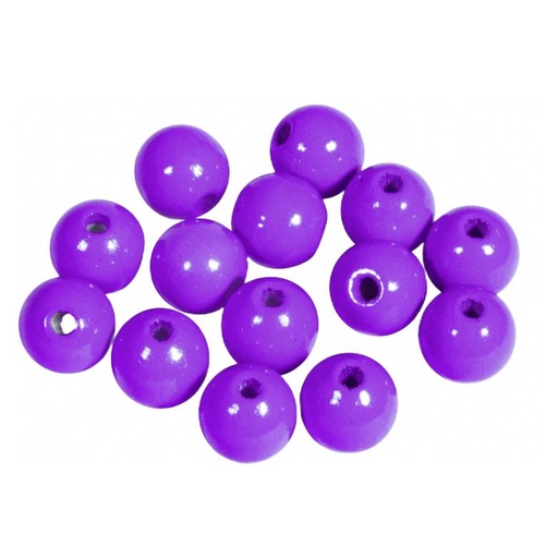 [1010#39] Perles en bois FSC 100%, polies, 10mm ø, mauve, sct. 52 pièces