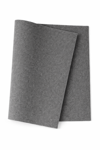 [2833#137] Feutre de bricolage (40% laine), plaquette 20cm x 30cm, épaisseur 1,5mm, Gris foncé