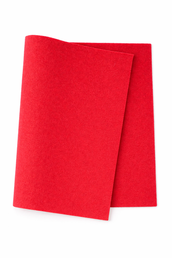 [2833#141] Feutre de bricolage (40% laine), plaquette 20cm x 30cm, épaisseur 1,5mm, Rouge