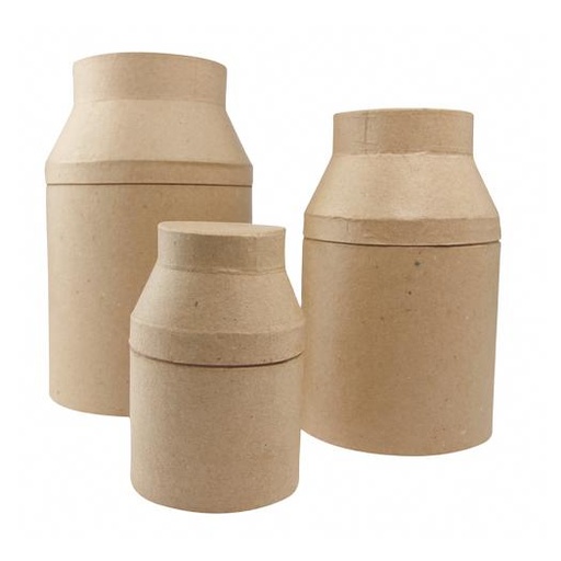 [DE-HD#009] Décopatch Assort 3 boîtes à thé ronde 14x22x22cm* HD009O