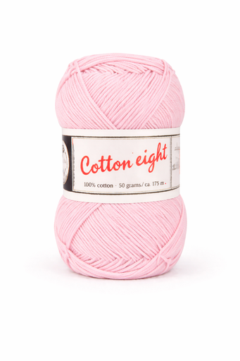 [DU#330] Coton à Tricoter Cotton 8 (100% coton) 50gr, Rose Bébé