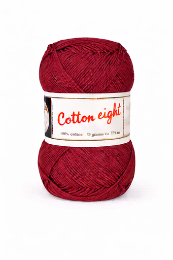 [DU#361] Haakkatoen Cotton 8 (100% katoen) 50gr, Bordeaux