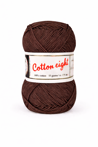 [DU#397] Coton à Tricoter Cotton 8 (100% coton) 50gr, Brun