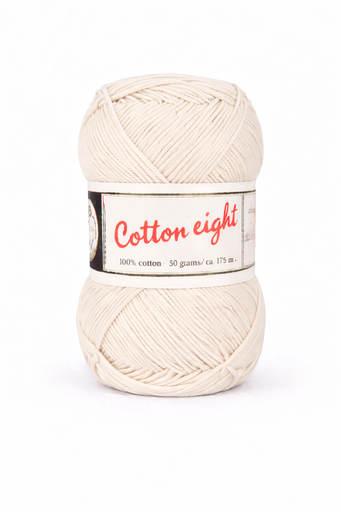 [DU#302] Haakkatoen Cotton 8 (100% katoen) 50gr, Gebroken Wit