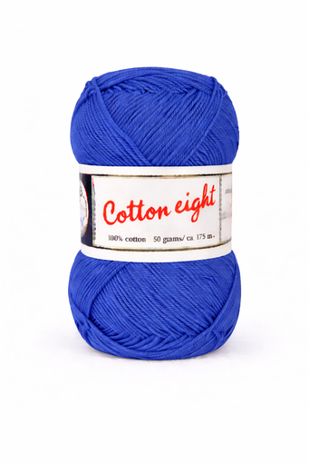 [DU#317] Haakkatoen Cotton 8 (100% katoen) 50gr, Koningsblauw