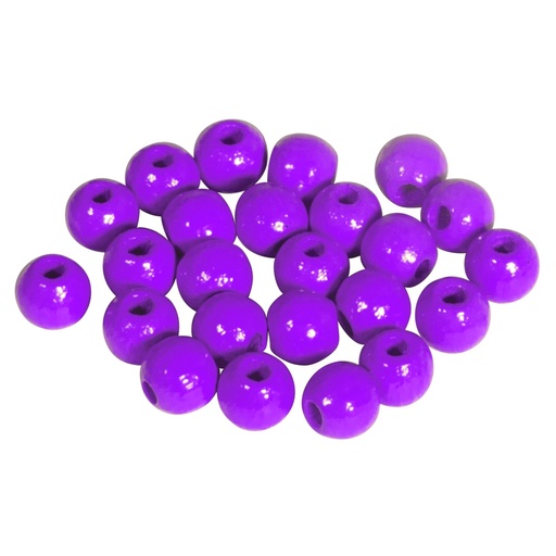 [1006#39] Perles en bois FSC 100%, polies, 6mm ø, 115 pièces, mauve