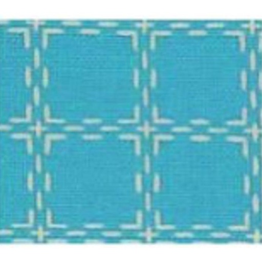 [BB5411] Beiersbont, 100% katoen, 160cm breed, turquoise/wit