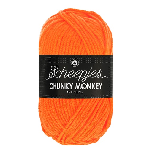 [CHU500#1256] Scheepjeswol "Chunky Monkey", 5x100g, 100% Acryl, naald 5.0, kleur 1256 Neon