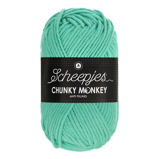 [CHU500#1422] Scheepjeswol "Chunky Monkey", 5x100g, 100% Acryl, naald 5.0, kleur 1422 Aqua