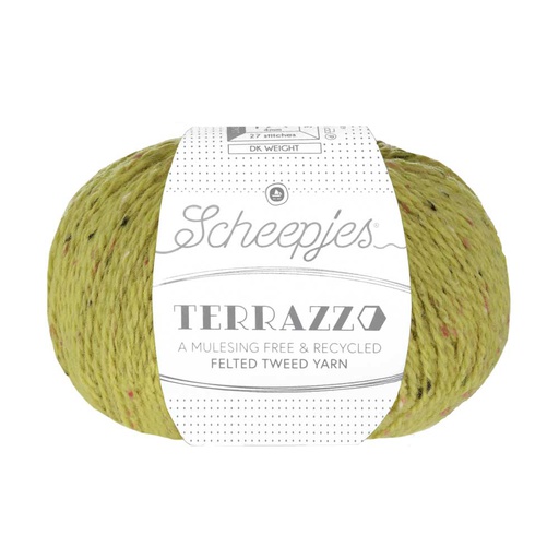 [TER250#706] Scheepjeswol "Terrazzo", 5x50g, 70% wol/30% viscose/gerecycleerd, naald 4.0, kleur 706 Paglia