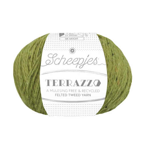 [TER250#707] Scheepjeswol "Terrazzo", 5x50g, 70% wol/30% viscose/gerecycleerd, naald 4.0, kleur 707 Oliva