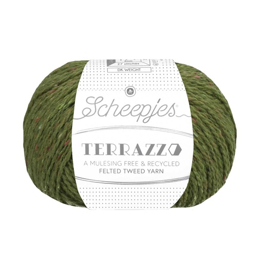 [TER250#711] Scheepjeswol "Terrazzo", 5x50g, 70% wol/30% viscose/gerecycleerd, naald 4.0, kleur 711 Muschio