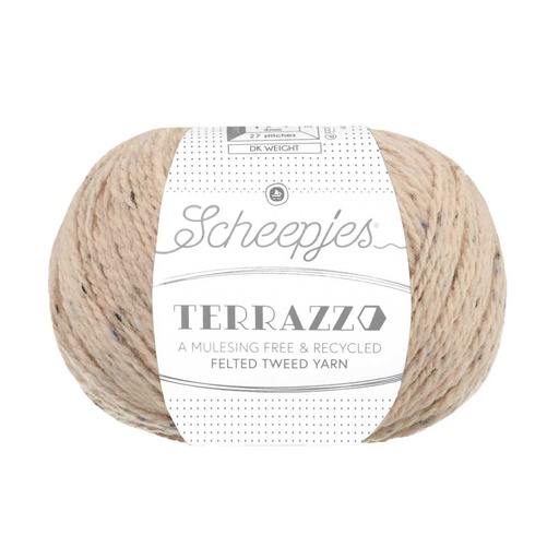 [TER250#712] Scheepjeswol "Terrazzo", 5x50g, 70% wol/30% viscose/gerecycleerd, naald 4.0, kleur 712 Sassolino