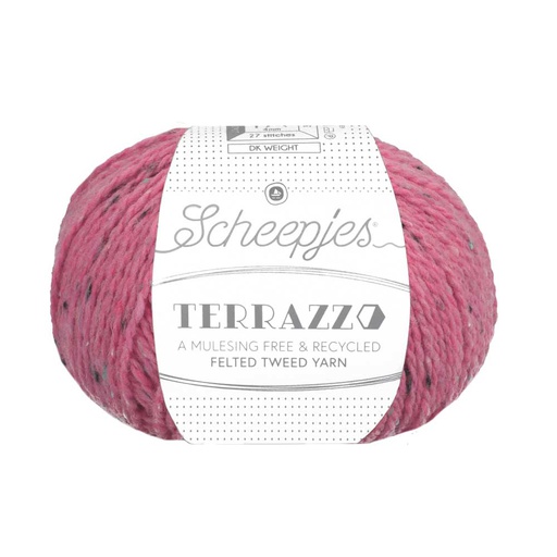 [TER250#713] Scheepjeswol "Terrazzo", 50g, 70% wol/30% viscose/gerecycleerd, naald 4.0, kleur 713 Corallo