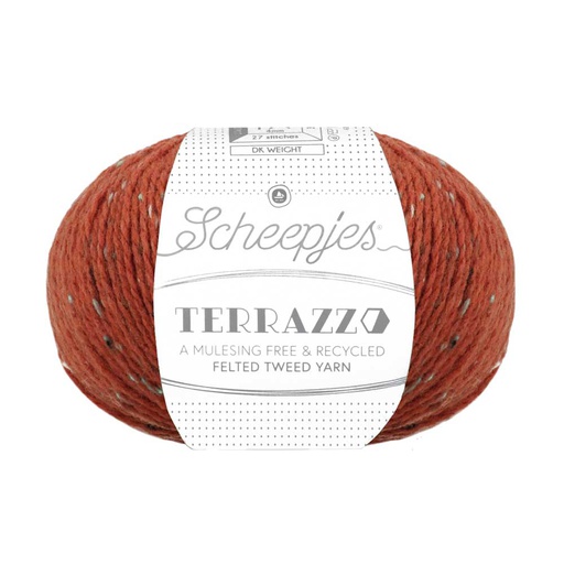 [TER250#716] Scheepjeswol "Terrazzo", 50g, 70% wol/30% viscose/gerecycleerd, naald 4.0, kleur 716 Mogano