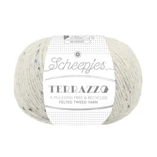 [TER250#745] Scheepjeswol "Terrazzo", 5x50g, 70% wol/30% viscose/gerecycleerd, naald 4.0, kleur 745 Pergamena