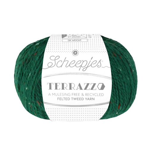 [TER250#759] Scheepjeswol "Terrazzo", 50g, 70% wol/30% viscose/gerecycleerd, naald 4.0, kleur 759 Verde Bottiglia