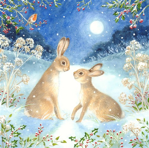 [CCK18#XM106] Crystal Card Kit ® Diamond Painting 18x18cm, Bunnies