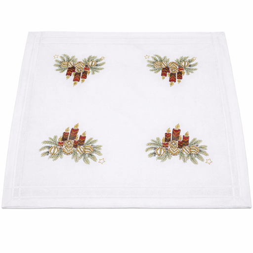 [BE80#200110] Nappe à broder pré-imprimée, 80x80 cm, fil inclus, point de croix