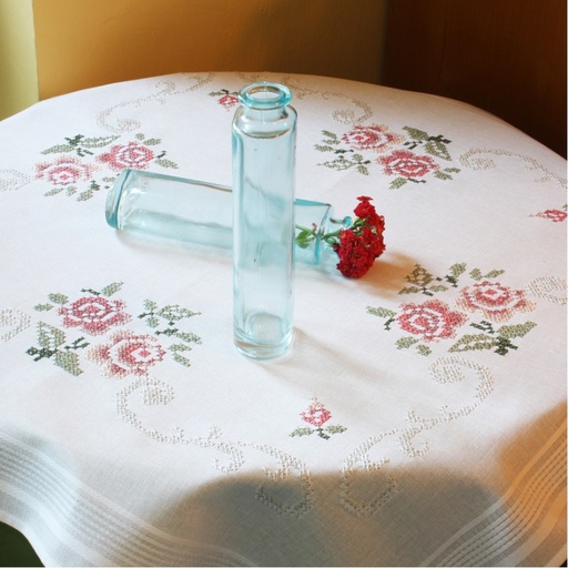 [BE80#265] Napje voorbedrukt dessin, 80x80 cm, met garen, kruissteek