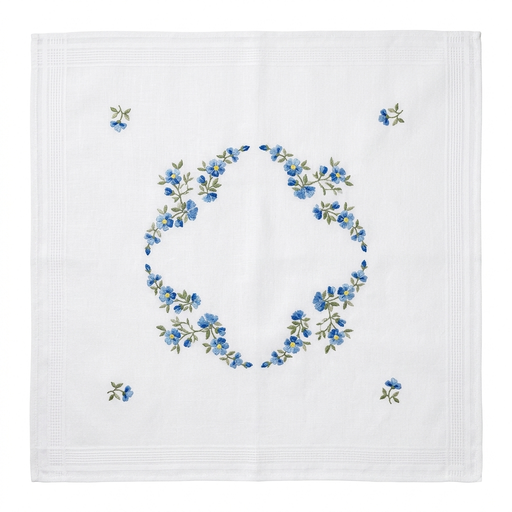 [BE80#11458] Nappe à broder pré-imprimée, 80x80 cm, fil inclus, point de tige