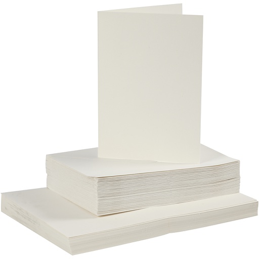 [CR23109] Kaarten en enveloppen, afmeting kaart 10,5x15 cm, afmeting envelop 11,5x16,5 cm, 110+220, off-white, 50 set/ 1 doos