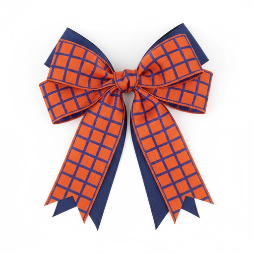 [B8734-40-2] Lint Berisfords 40mm 15M, Geruit Oranje Blauw