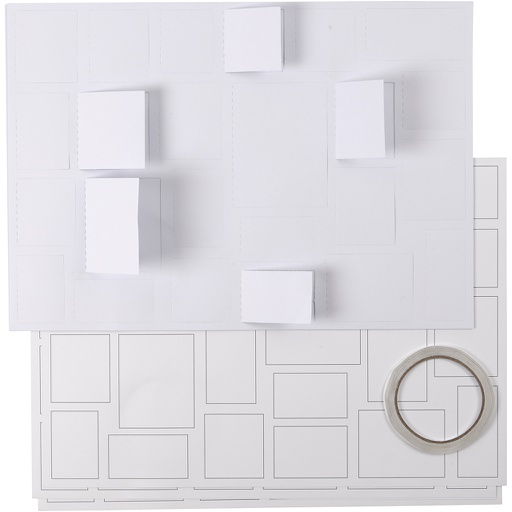 [CR23343] Calendrier de Noël , dim. 30x42 cm, blanc, 5 pièces/ 1 Pq.