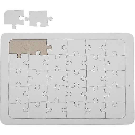 [CR23346] Puzzles à décorer, dim. 21x30 cm, blanc, 10 pièces/ 1 Pq.