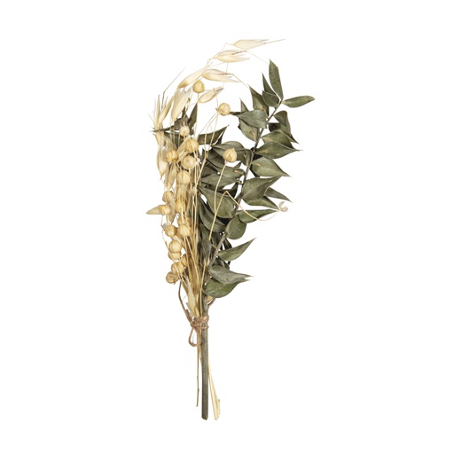 [R85491#430] Bouquet de fleurs séchées - 28/20 cm, vert