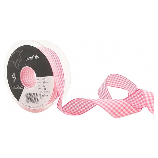 [B739115#72] Ruban Berisfords 15mm, Vichy - Roze