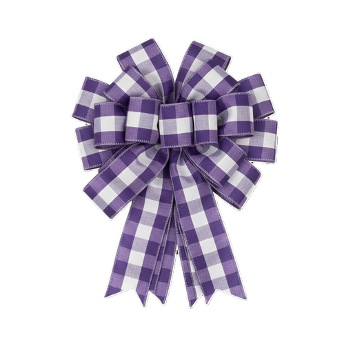 [B895325-04] Ruban Berisfords 25mm - 20M, Geruit - Wit/Mauve