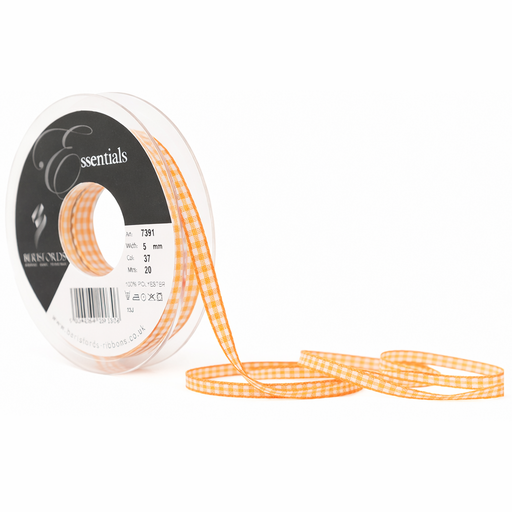 [B739105#42] Ruban Berisfords 5mm, Vichy - Oranje