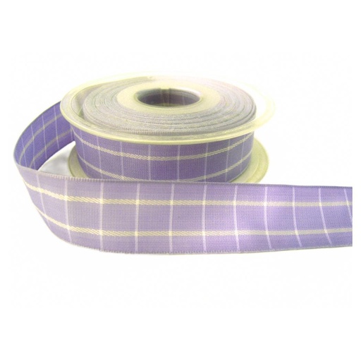 [B961525#6] Ruban Berisfords 25mm 20M, Gingham, violet