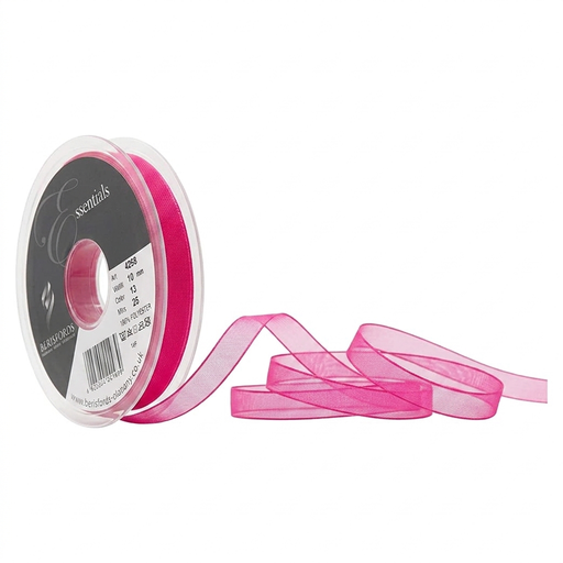 [426810#072] Berisfords Super Sheer organzalint, 10 mm - 25 m, Roze
