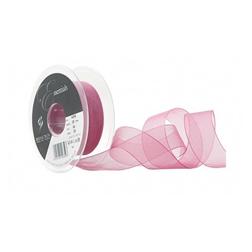 [426825#060] Berisfords Super Sheer Organzalint, 25 mm - 25 m, Oudroze