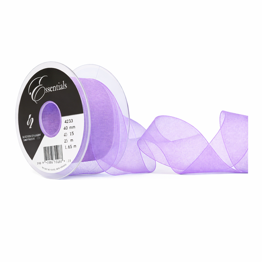 [426840#910] Ruban Berisfords Organza super sheer,larg 40mm, rouleau 25m, orchidee