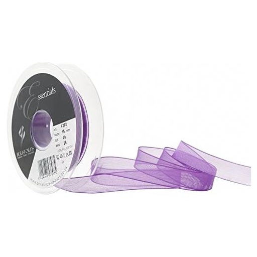 [426815#049] Berisfords Super Sheer Organzalint, 15 mm - 25 m, Pruim