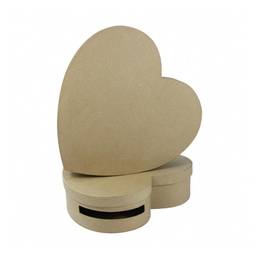 [DE-EV#003] Décopatch Urne - Lot 2 urnes coeur (9x36x36/10x36x36cm) 