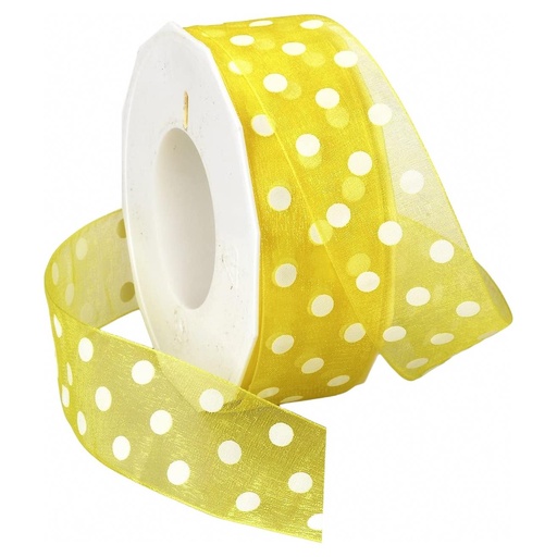 [B4343523#05] Berisfords Lint 23mm, Sheer Dots, Lemon