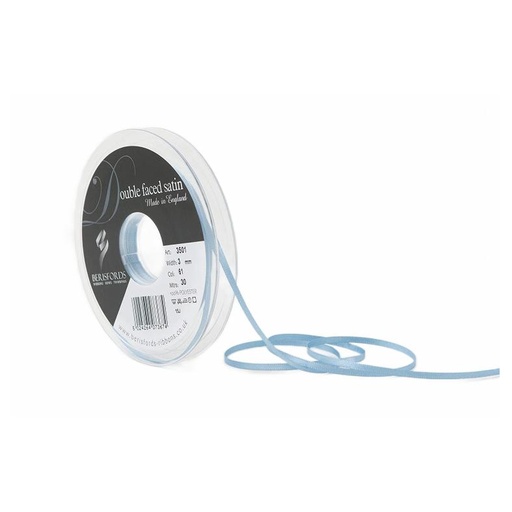 [350103#003] Ruban Berisfords satin double face, 3mm, rouleau 30m, bleu ciel