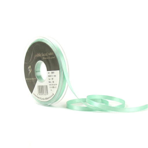 [350103#056] Ruban Berisfords satin double face, 3mm, rouleau 30m, menthe