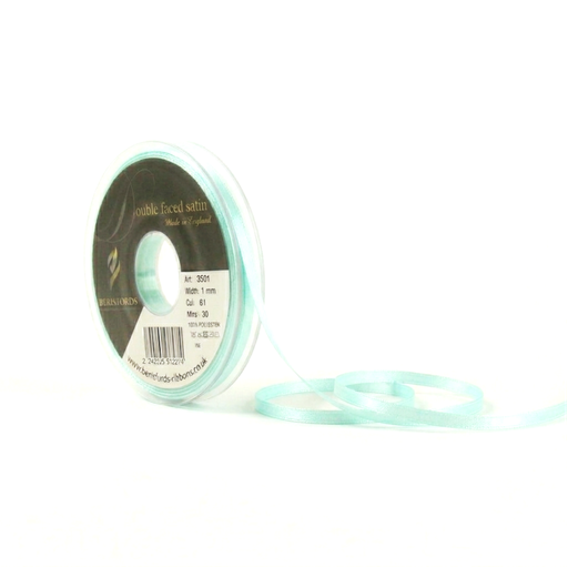 [350103#078] Ruban Berisfords satin double face, 3mm, rouleau 30m, turquoise
