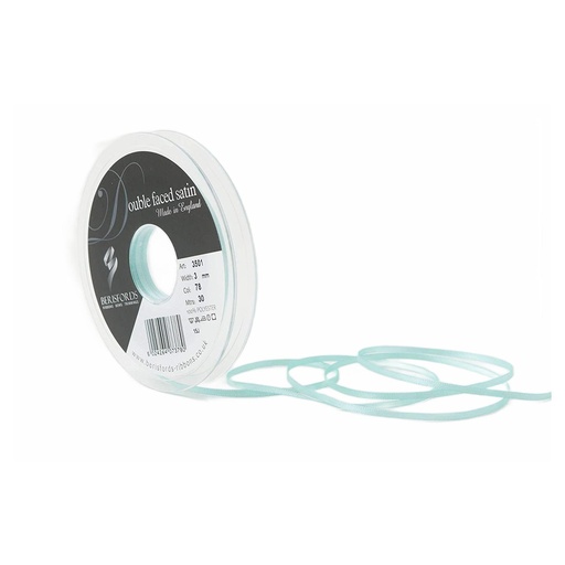 [350103#078] Ruban Berisfords satin double face, 3mm, rouleau 30m, turquoise
