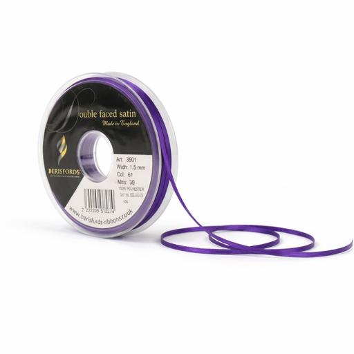 [350103#952] Ruban Berisfords satin double face, 3mm, rouleau 30m, violet