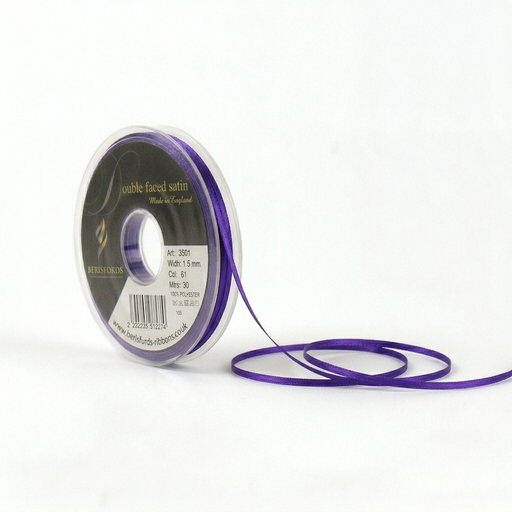 [350103#952] Ruban Berisfords satin double face, 3mm, rouleau 30m, violet