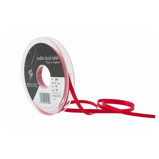 [350105#015] Ruban Berisfords satin double face, 5mm, rouleau 20m, rouge foncé