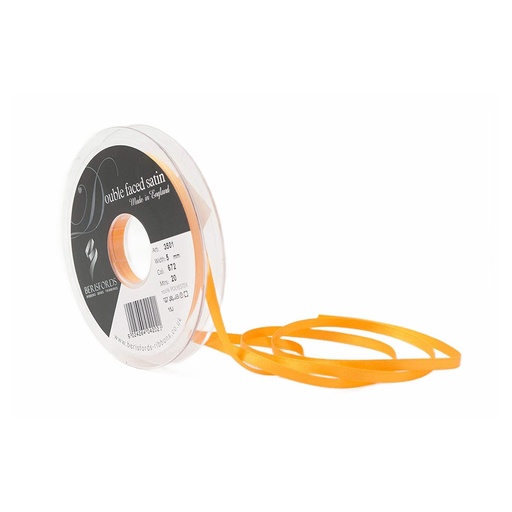 [350105#672] Ruban Berisfords satin double face, 5mm, rouleau 20m, jaune fonceé
