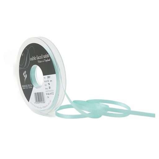 [350107#078] Berisfords Double faced satijnlint, 7mm breed, rol 20m, aqua