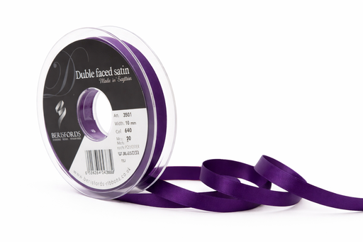 [350115#6841] Berisfords Double faced ruban satin, 15mm breed, rol 20m, Blackberry